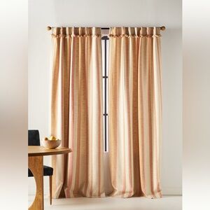 NWT Anthropologie Pieced Stripe Cotton Blend Woven Curtains 96”x50” (2 Panels)